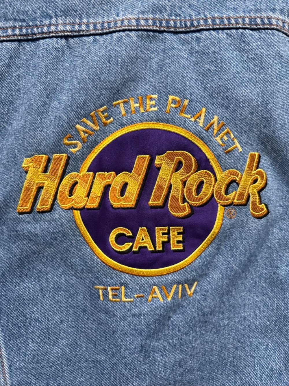 The denim jacket from Hard Rock Cafe Tel Aviv is a unique piece of music memorab